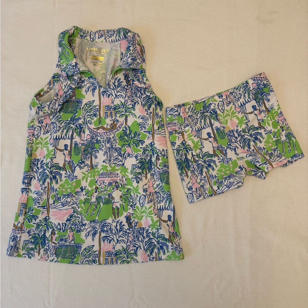 Lilly Pulitzer toddler girls athletic dress and shorts set